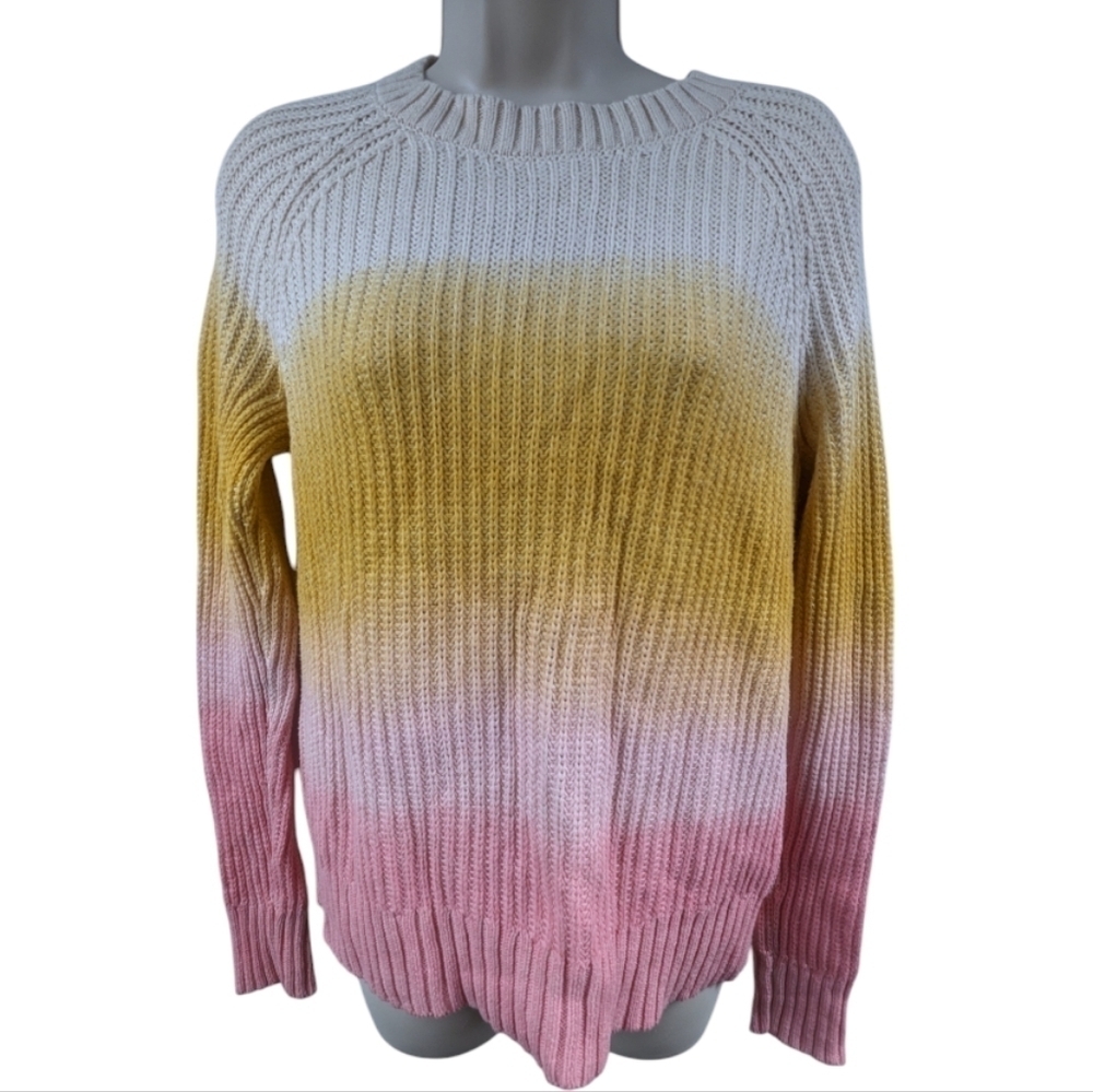 Aerie Cable Knit Sweater Ombre Crew Neck Sweater Sz S